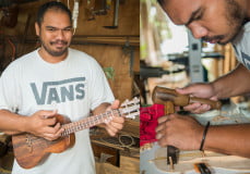 Matahi Chung Shing fabrique des ukulélés hawaïens à Tahiti, Polynésie française