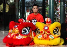 didier-tchung et la danse du lion pour le nouvel an chinois a Tahiti