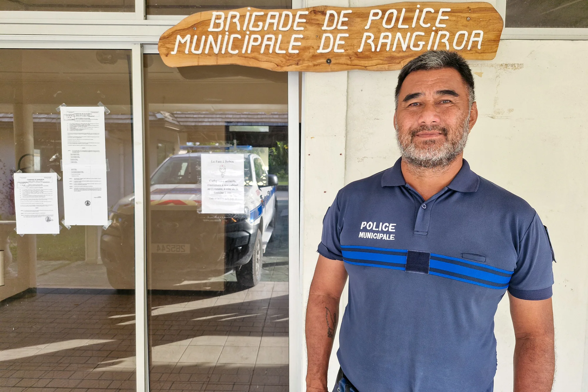 Aloung Tchanc, chef de la brigade de la police municipale de Rangiroa depuis 12 ans en Polynésie française