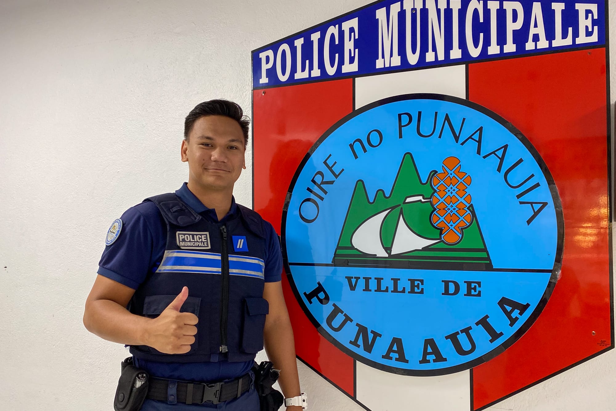 Hokini Commings, policier à la brigade de Punaauia, en Polynésie française