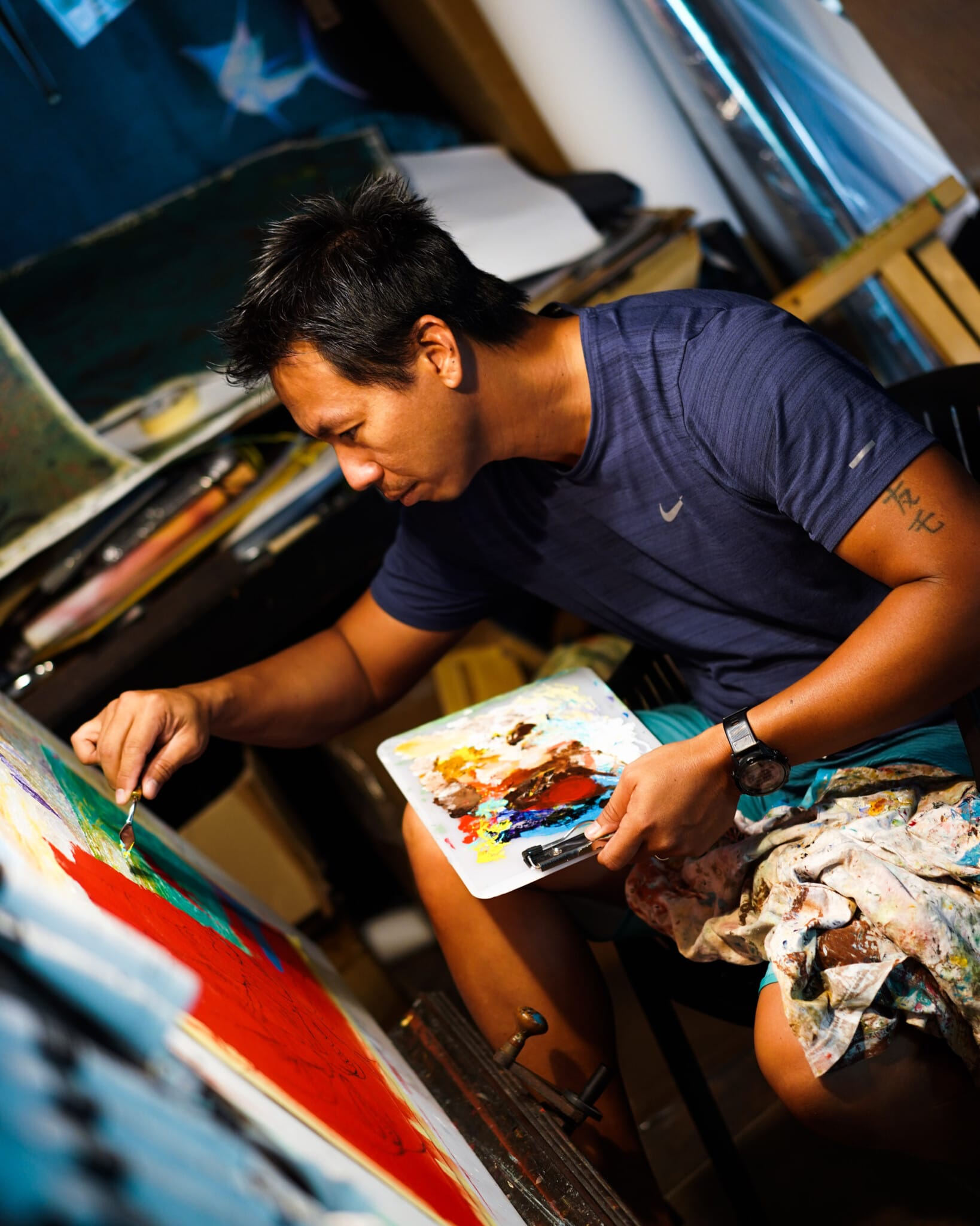Evrard Chaussoy Hommes de Polynésie Artiste peintre raiatea