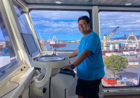 Rémi Cheong, capitaine de bateau à la SNP Tahiti Hommes de Polynésie Crédit : CL Augereau